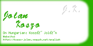 jolan koszo business card